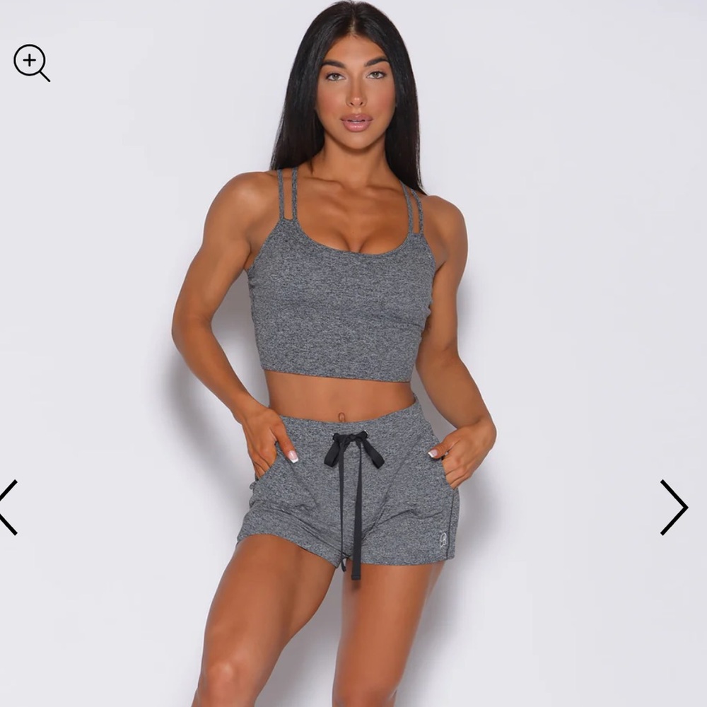 Bombshell sportswear gray jogger shorts and tank top